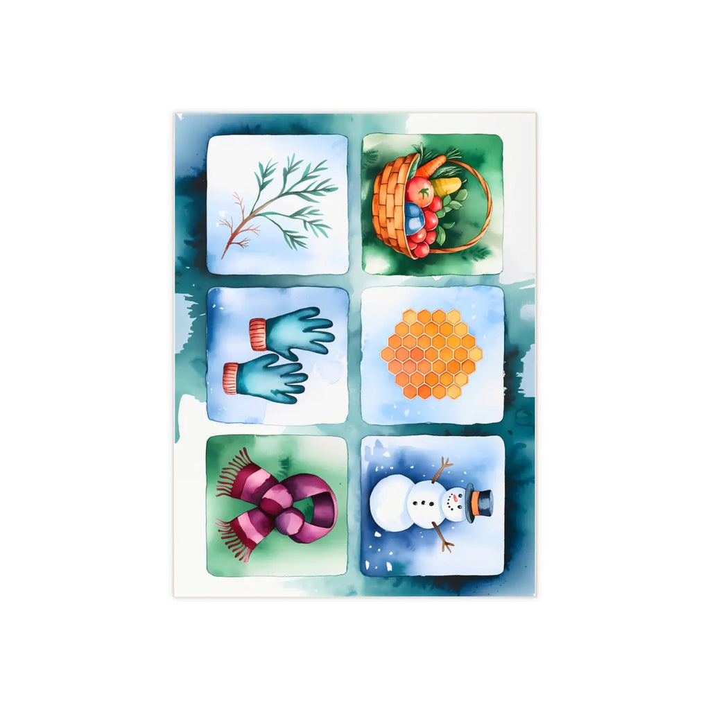 Winter Charm Ceramic Photo Wall Tile - Cozy Snowman Design - DipaliZ