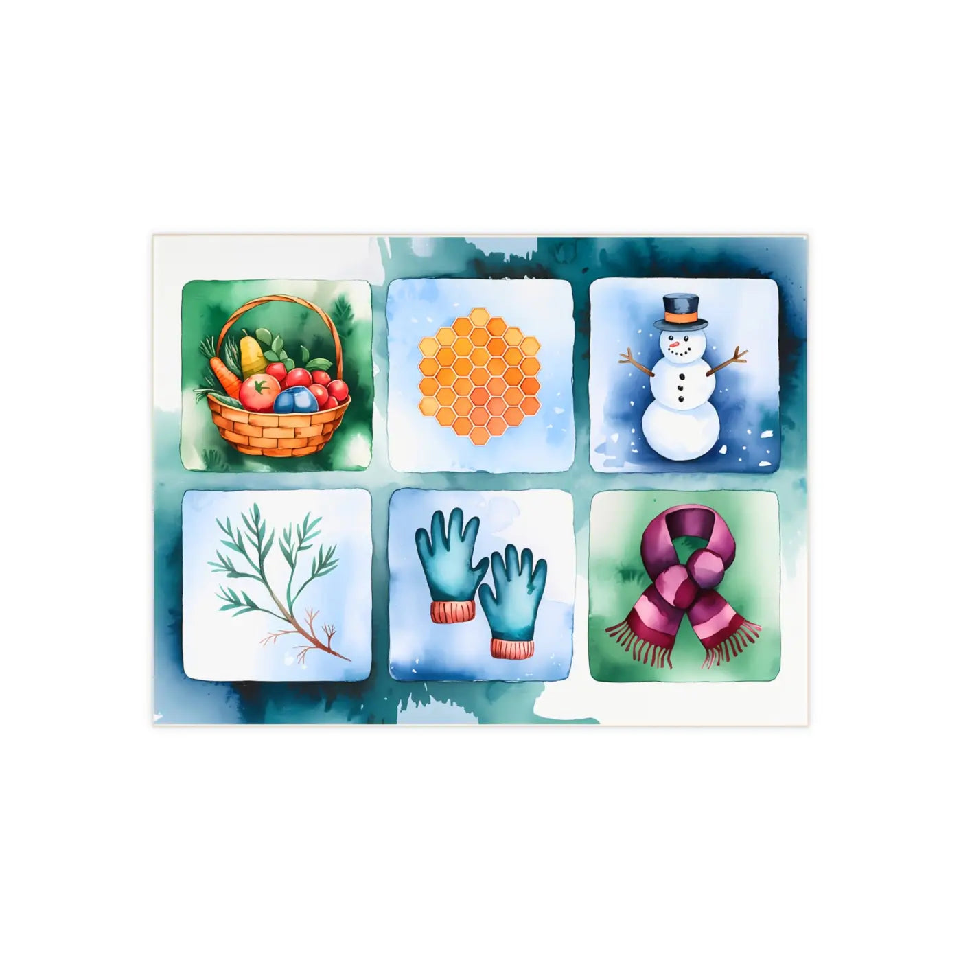 Winter Charm Ceramic Photo Wall Tile - Cozy Snowman Design - DipaliZ