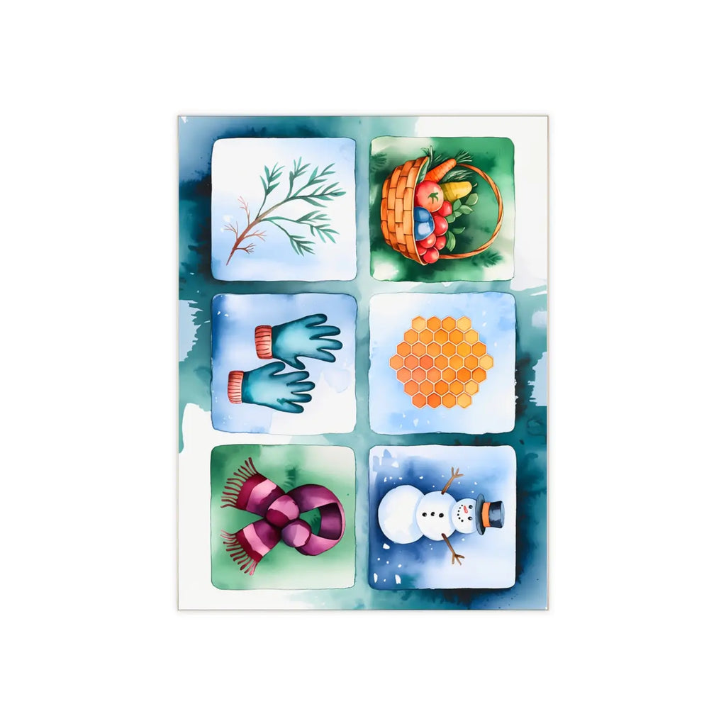 Winter Charm Ceramic Photo Wall Tile - Cozy Snowman Design - DipaliZ