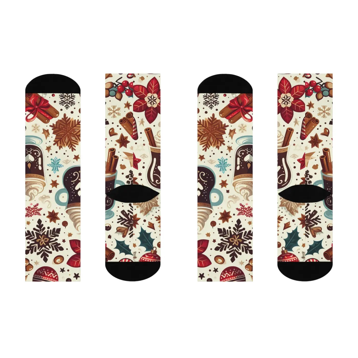 Mocha Latte Crew Socks - Winter Comfort and Style - DipaliZ