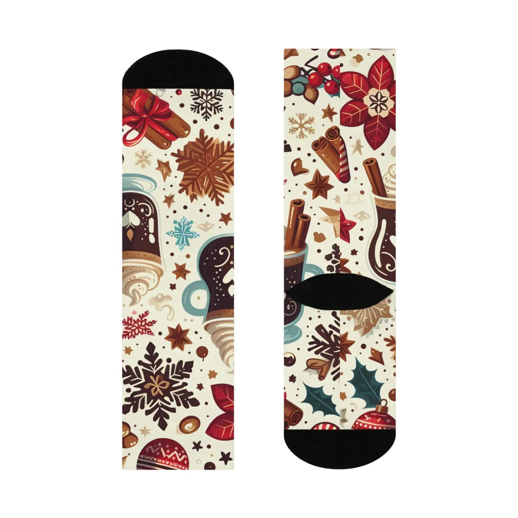 Mocha Latte Crew Socks - Winter Comfort and Style - DipaliZ