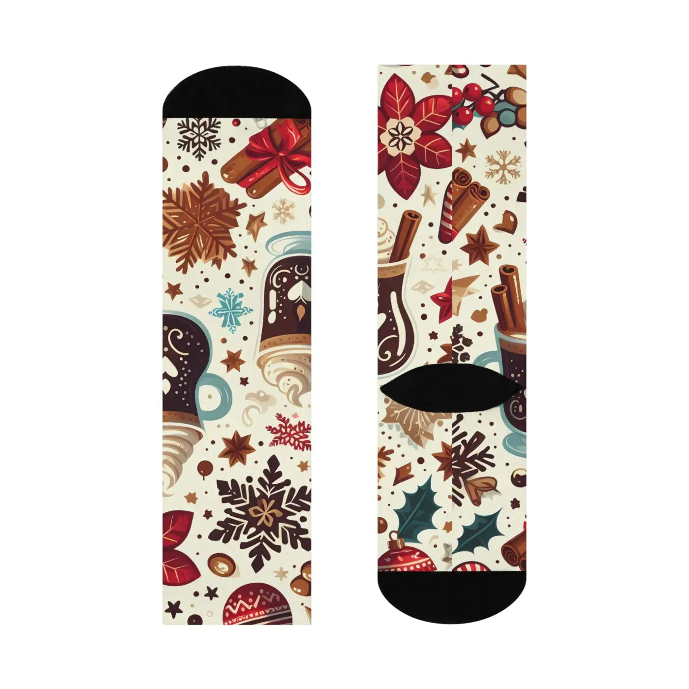 Mocha Latte Crew Socks - Winter Comfort and Style - DipaliZ