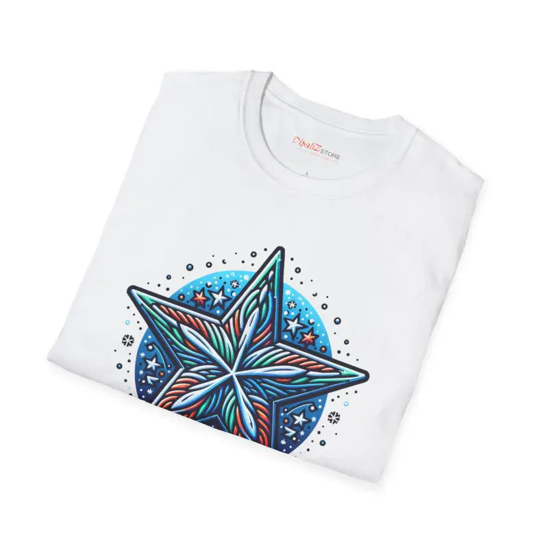 Colorful Star Softstyle T-Shirt - Unisex Winter Tee - DipaliZ