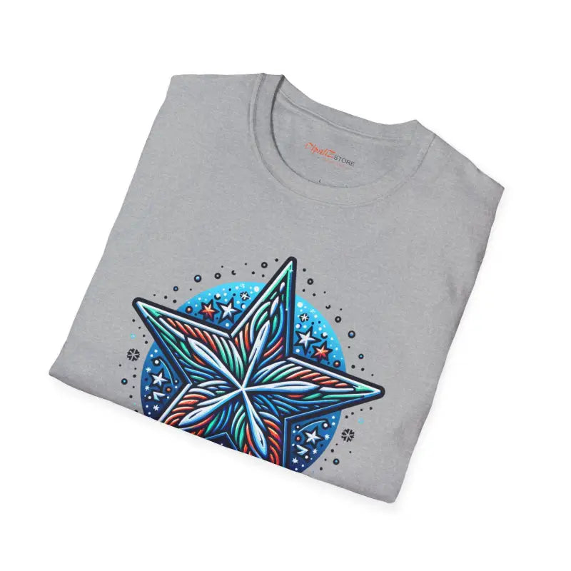 Colorful Star Softstyle T-Shirt - Unisex Winter Tee - DipaliZ