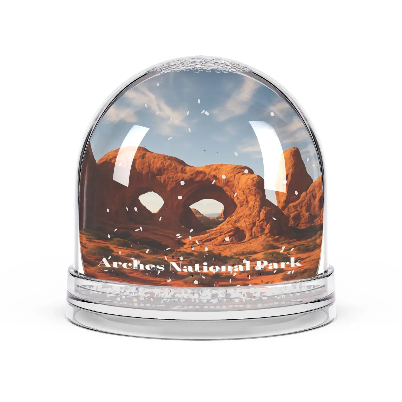 Wonderland Snow Globe - Arches National Park Cozy Winter Magic - DipaliZ