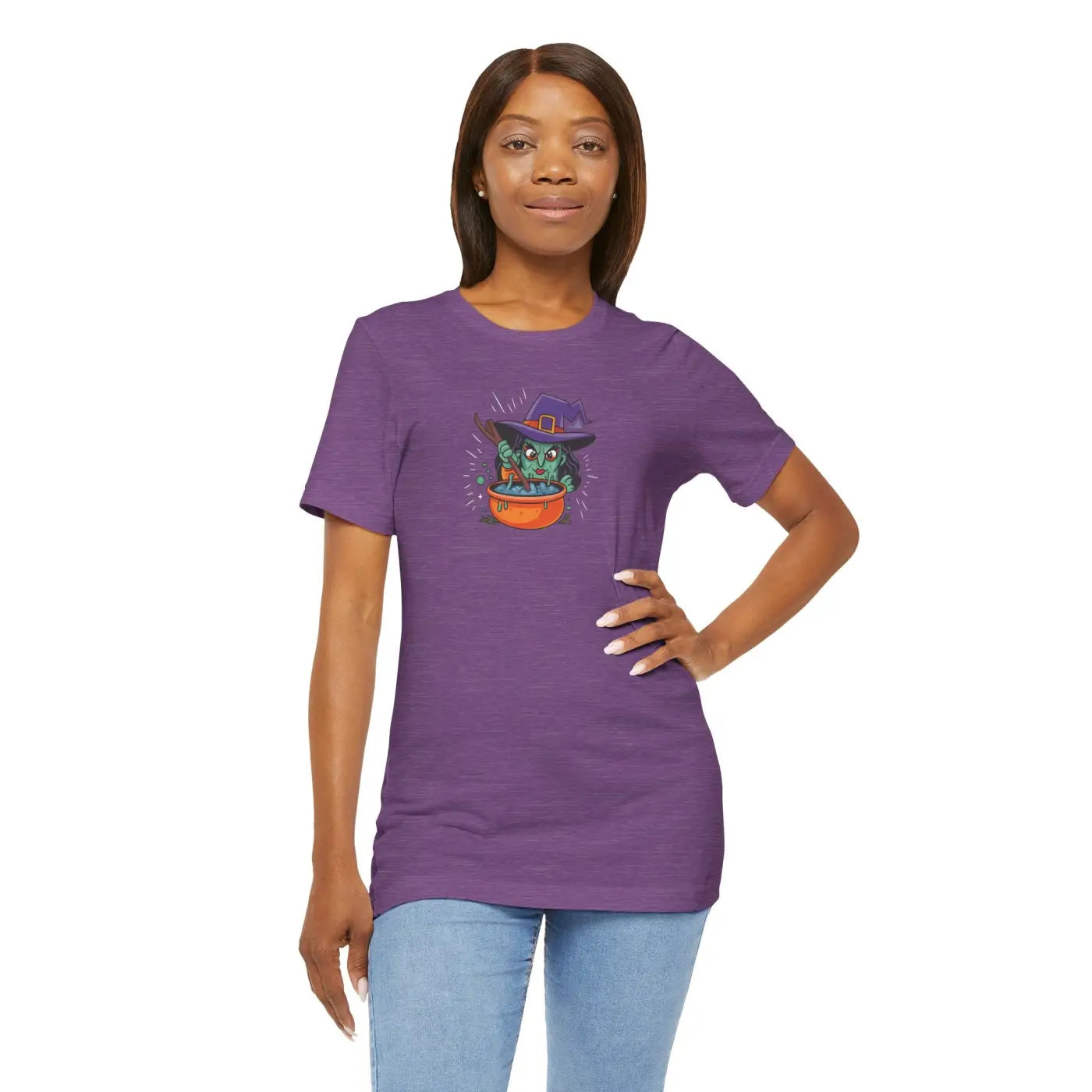 Short Sleeve Witch Tee - Halloween Brewing Magic - DipaliZ