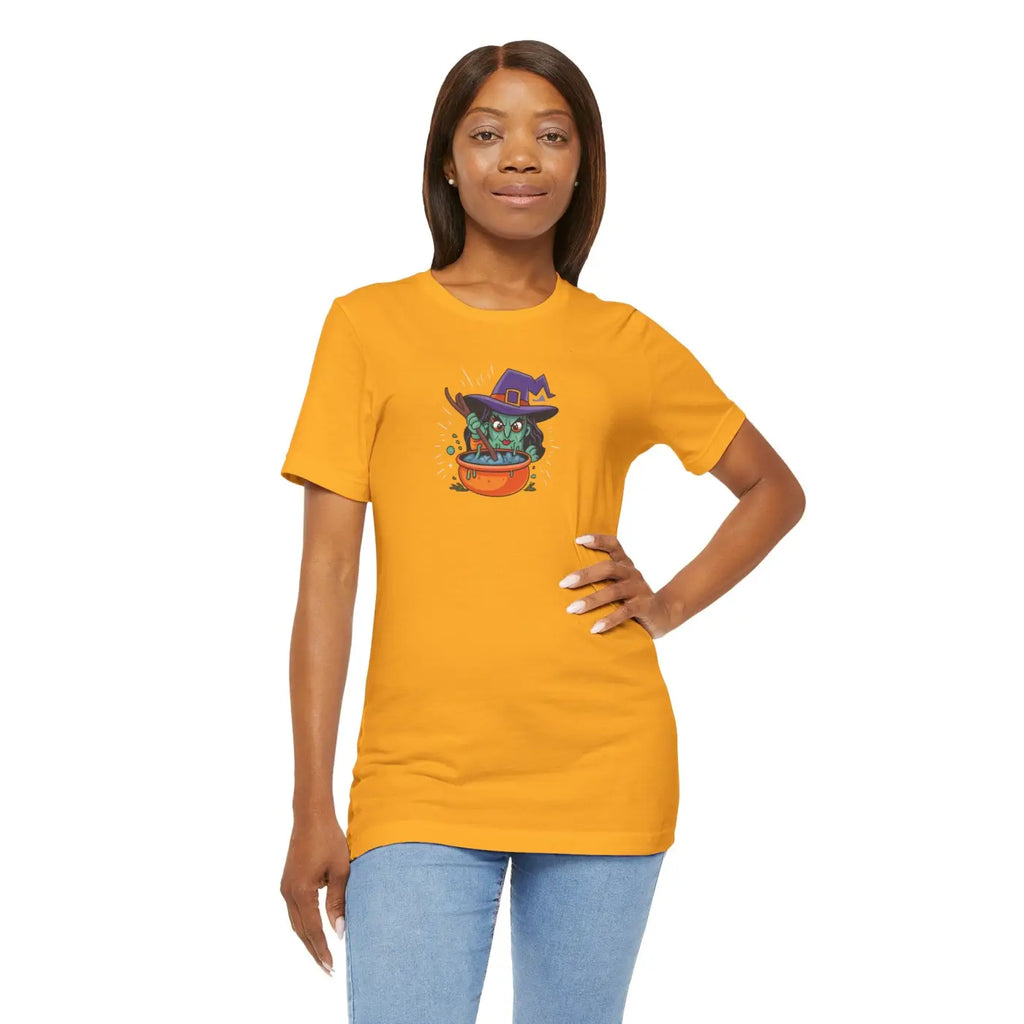 Short Sleeve Witch Tee - Halloween Brewing Magic - DipaliZ