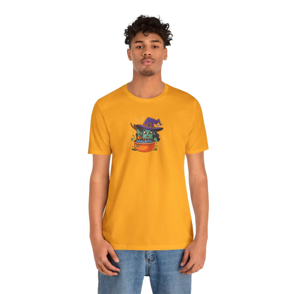 Short Sleeve Witch Tee - Halloween Brewing Magic - DipaliZ