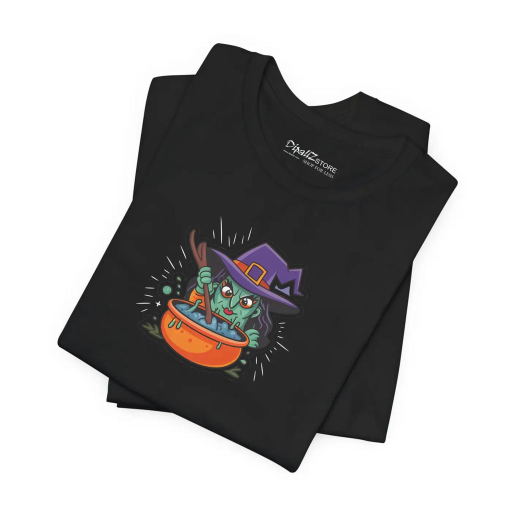 Short Sleeve Witch Tee - Halloween Brewing Magic - DipaliZ