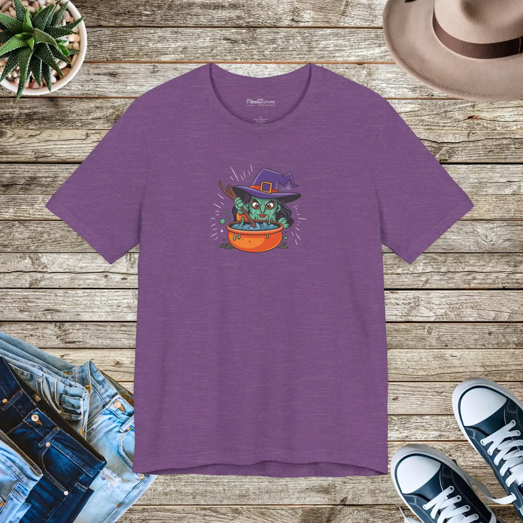 Short Sleeve Witch Tee - Halloween Brewing Magic - DipaliZ