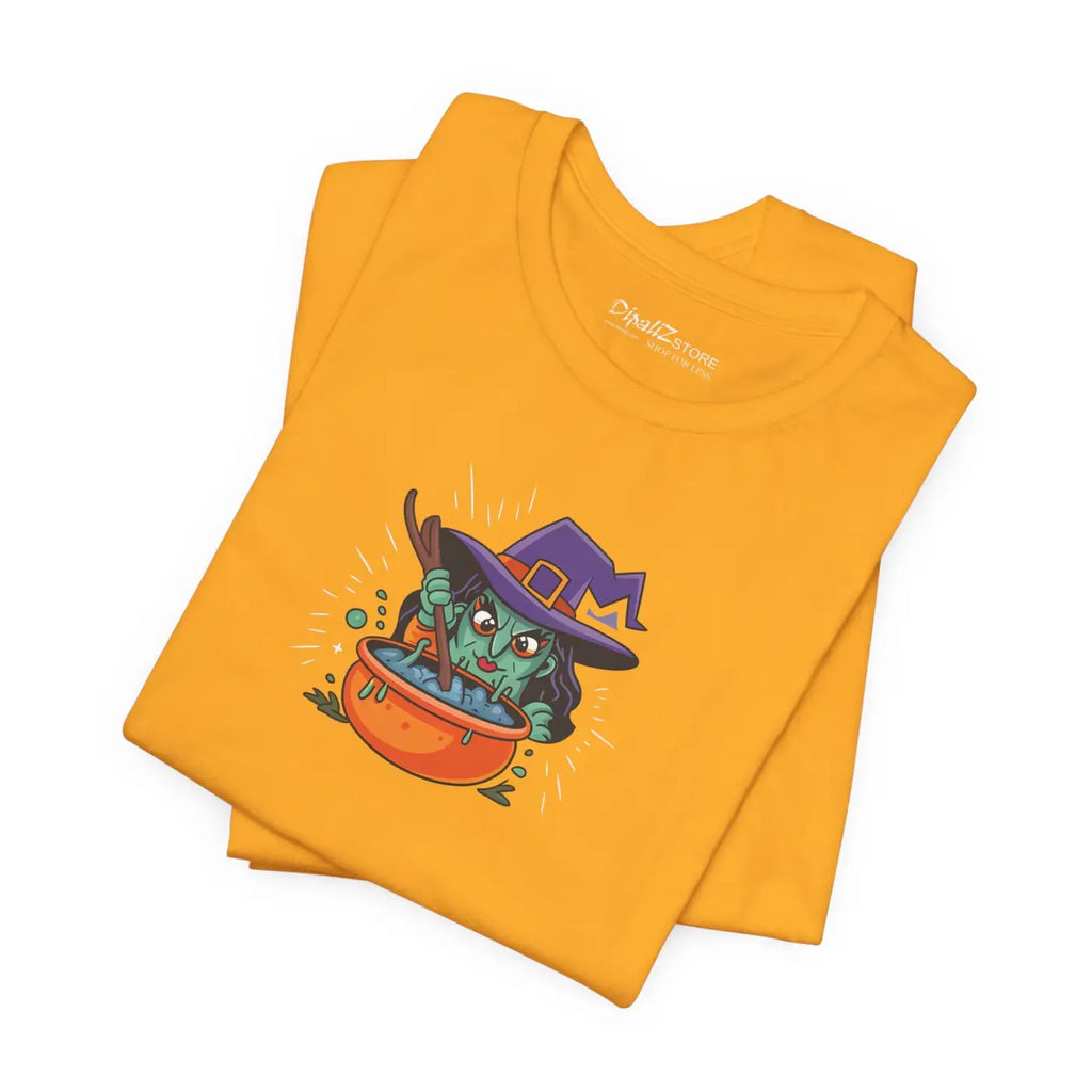 Short Sleeve Witch Tee - Halloween Brewing Magic - DipaliZ