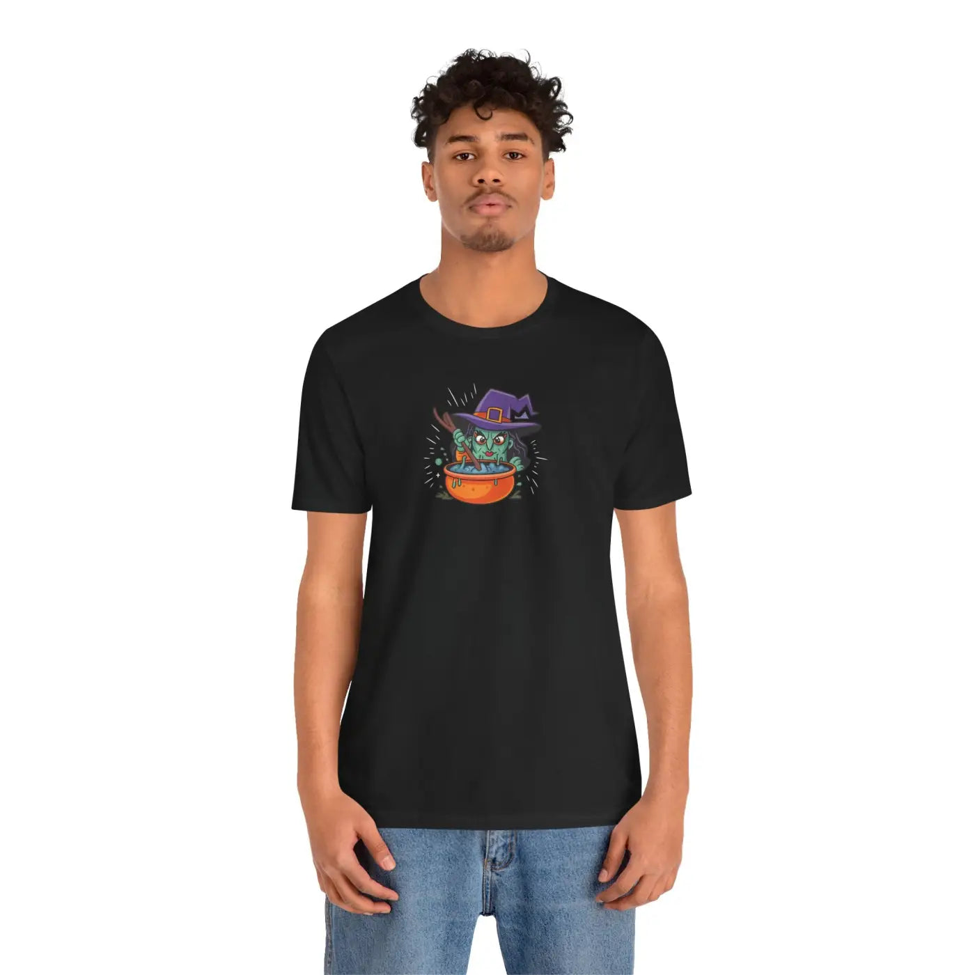 Short Sleeve Witch Tee - Halloween Brewing Magic - DipaliZ