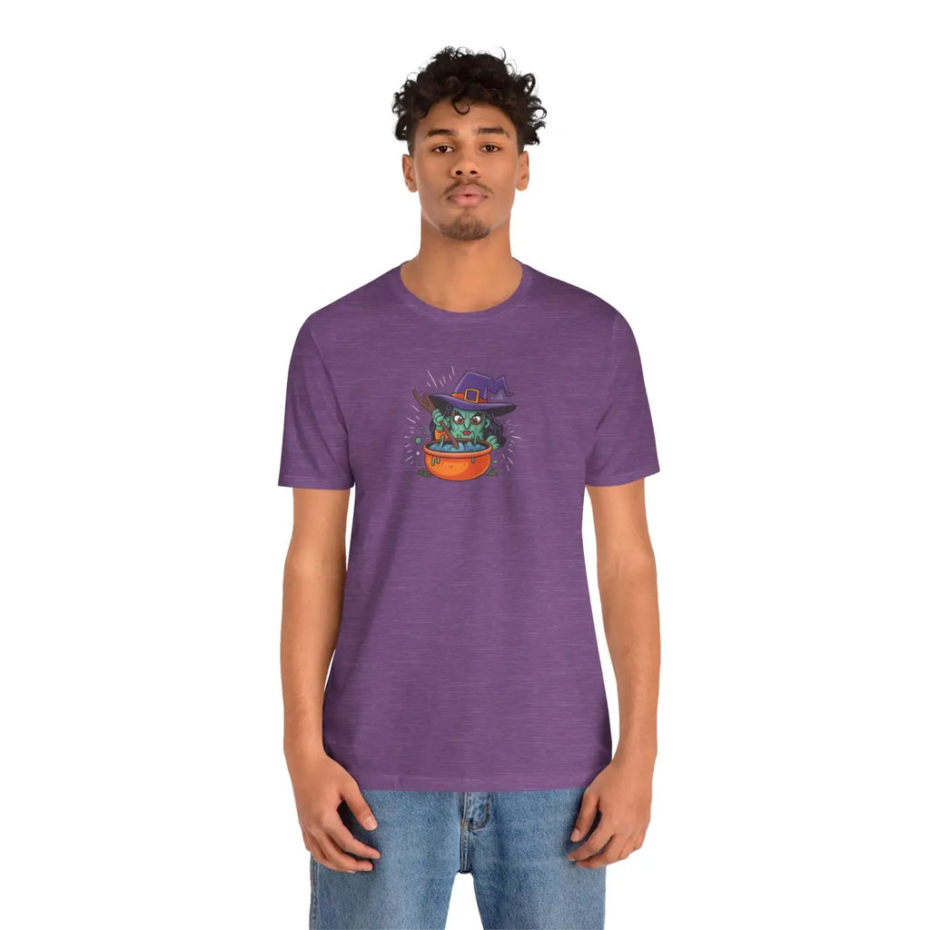 Short Sleeve Witch Tee - Halloween Brewing Magic - DipaliZ