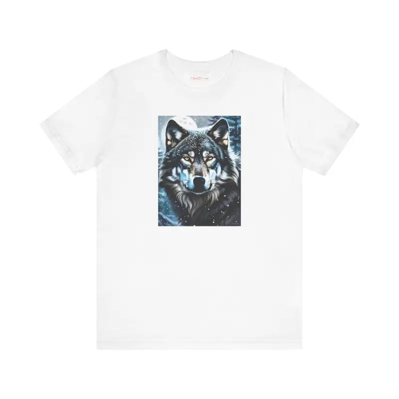 Wolf in Winter Night Jersey Short Sleeve Tee - Unisex - DipaliZ