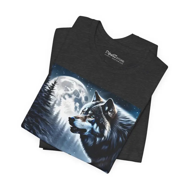Wolf Moon Unisex Jersey Short Sleeve Tee - Winter Night - DipaliZ