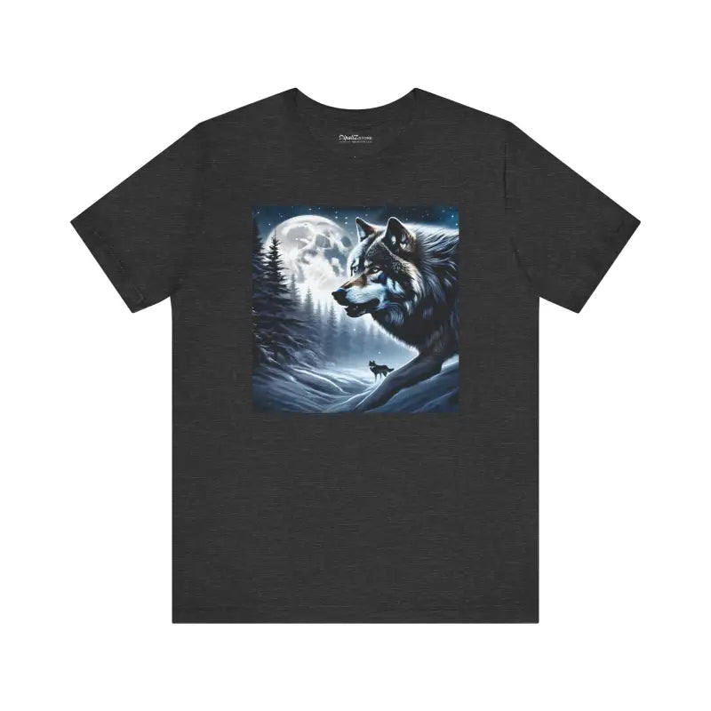 Wolf Moon Unisex Jersey Short Sleeve Tee - Winter Night - DipaliZ