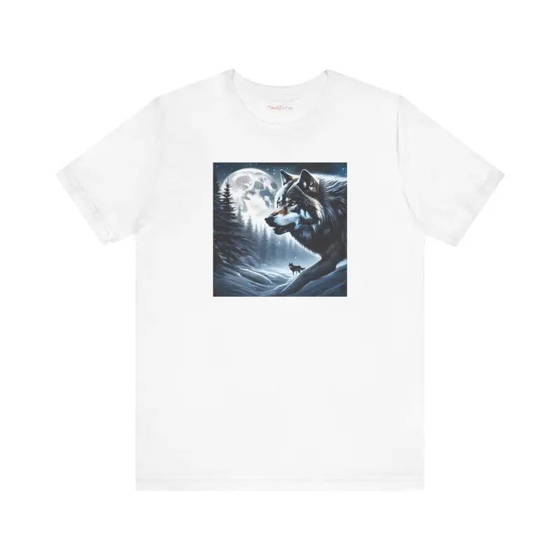 Wolf Moon Unisex Jersey Short Sleeve Tee - Winter Night - DipaliZ