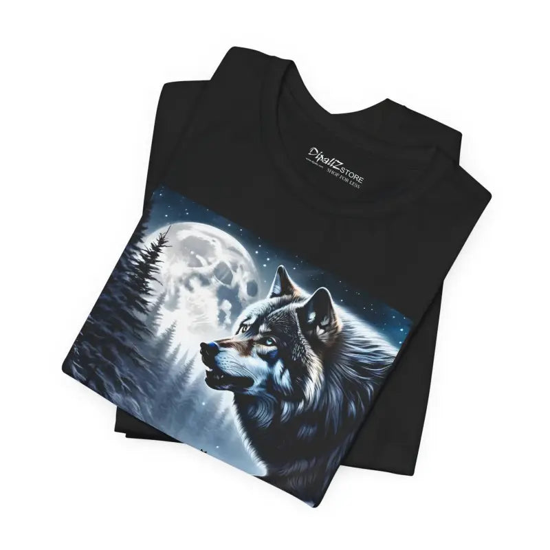 Wolf Moon Unisex Jersey Short Sleeve Tee - Winter Night - DipaliZ