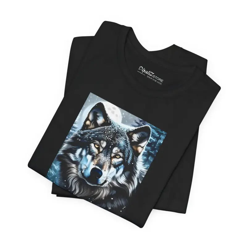 Wolf in Winter Night Jersey Short Sleeve Tee - Unisex - DipaliZ
