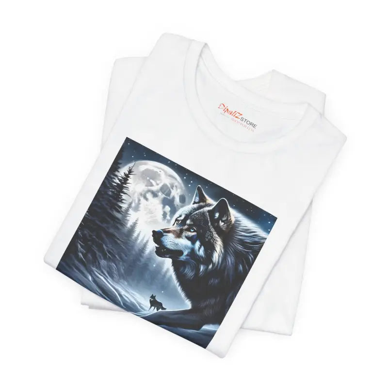 Wolf Moon Unisex Jersey Short Sleeve Tee - Winter Night - DipaliZ