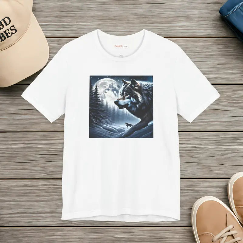 Wolf Moon Unisex Jersey Short Sleeve Tee - Winter Night - DipaliZ