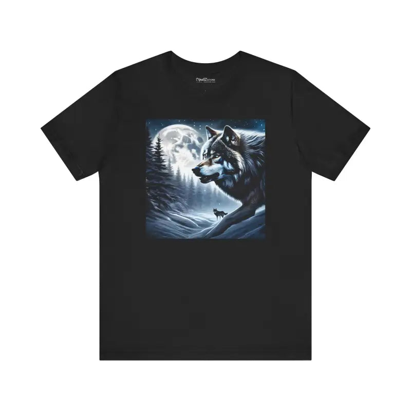 Wolf Moon Unisex Jersey Short Sleeve Tee - Winter Night - DipaliZ