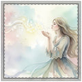 A woman with dandelions, Napkins, 4-set