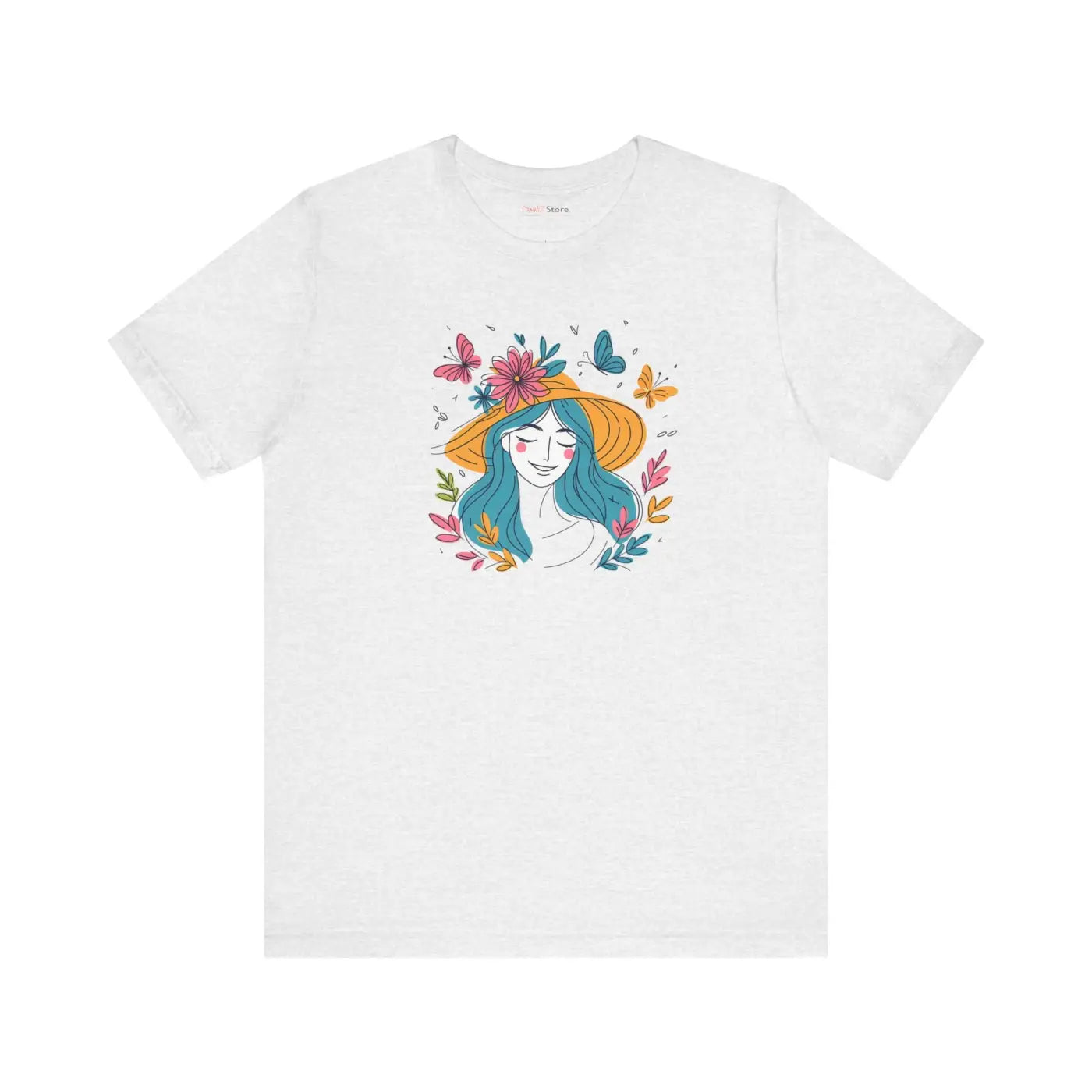 Flower Hat and Butterflies Unisex Jersey Short Sleeve Tee - DipaliZ
