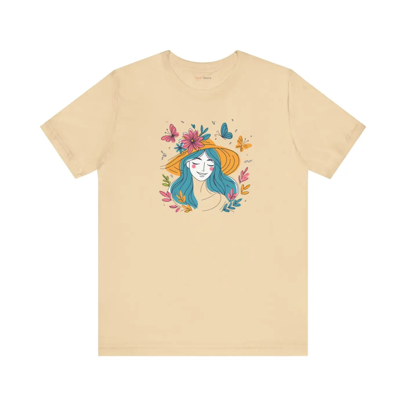 Flower Hat and Butterflies Unisex Jersey Short Sleeve Tee - DipaliZ