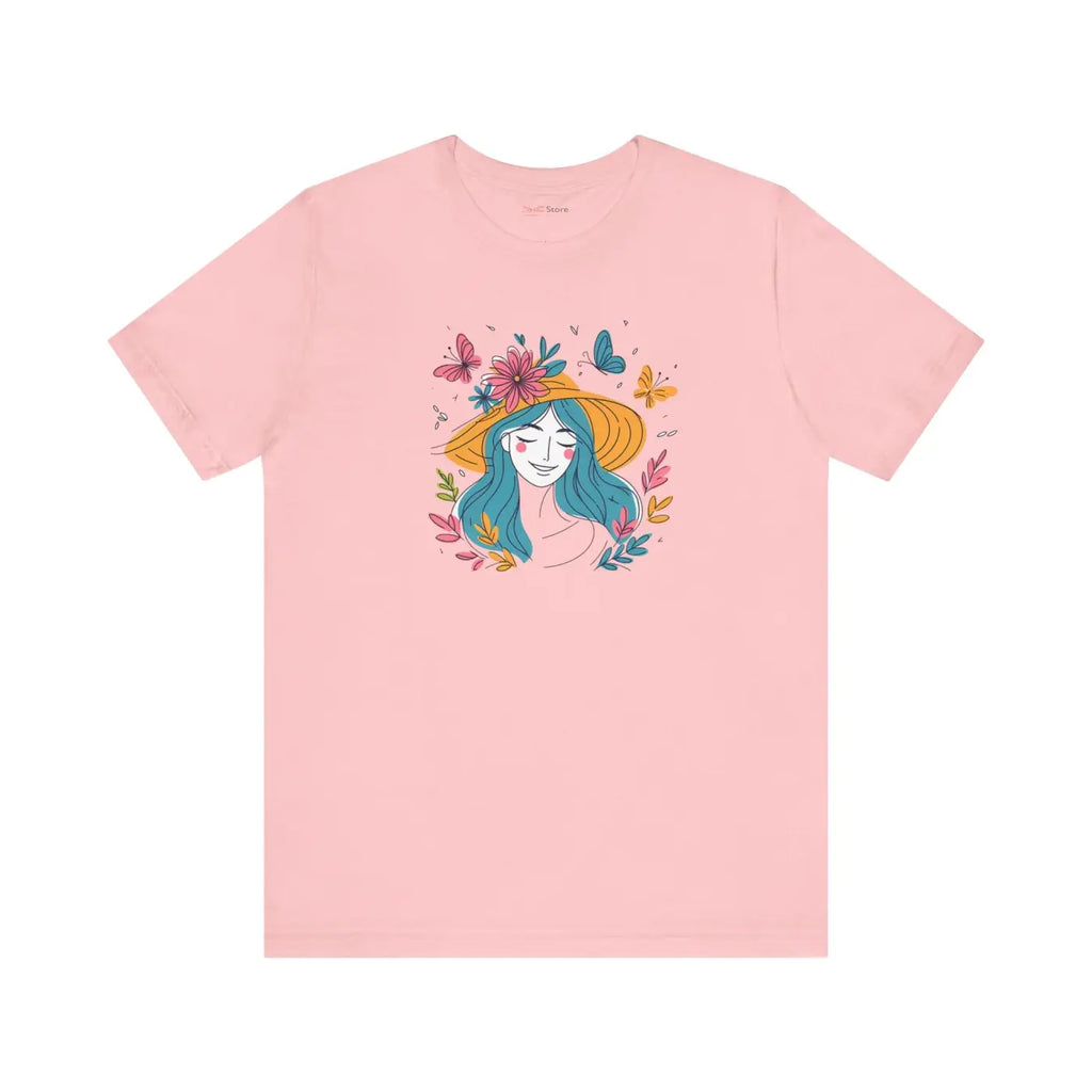 Flower Hat and Butterflies Unisex Jersey Short Sleeve Tee - DipaliZ