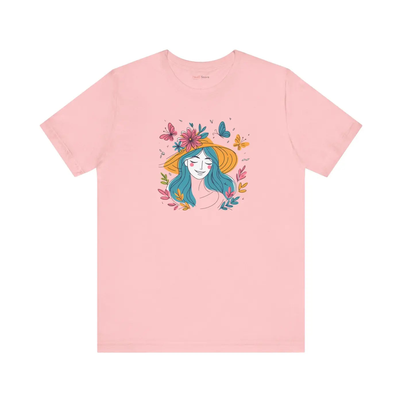 Flower Hat and Butterflies Unisex Jersey Short Sleeve Tee - DipaliZ