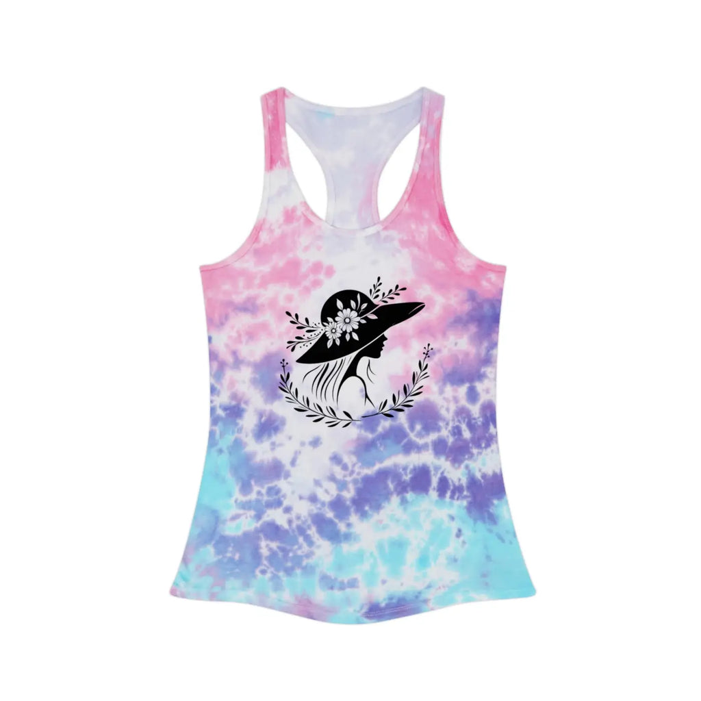 Women's Tie Dye Racerback Tank Top - Bold Patterns - DipaliZ