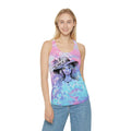 Women's Tie Dye Racerback Tank - Flower Hat Design - DipaliZ