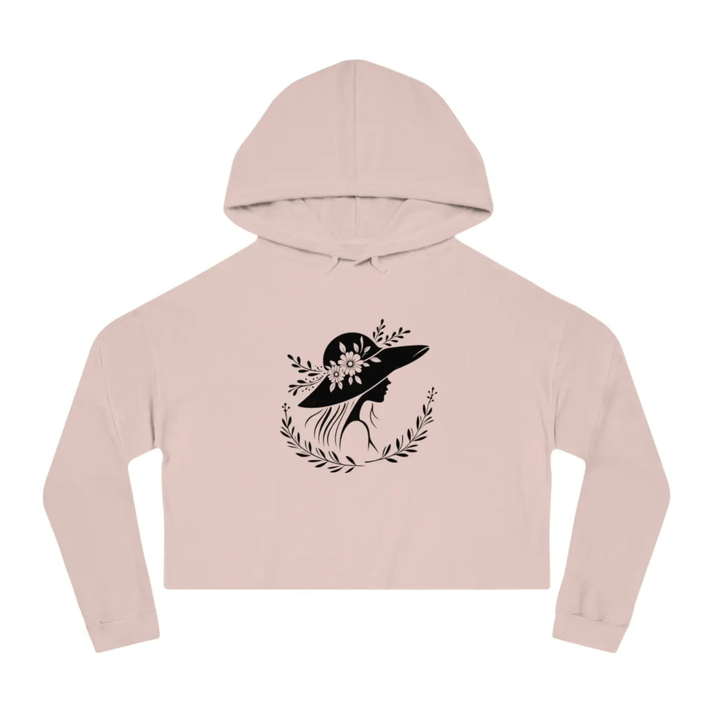 Flower Heart Cropped Hooded Sweatshirt - Pastel Chic - DipaliZ