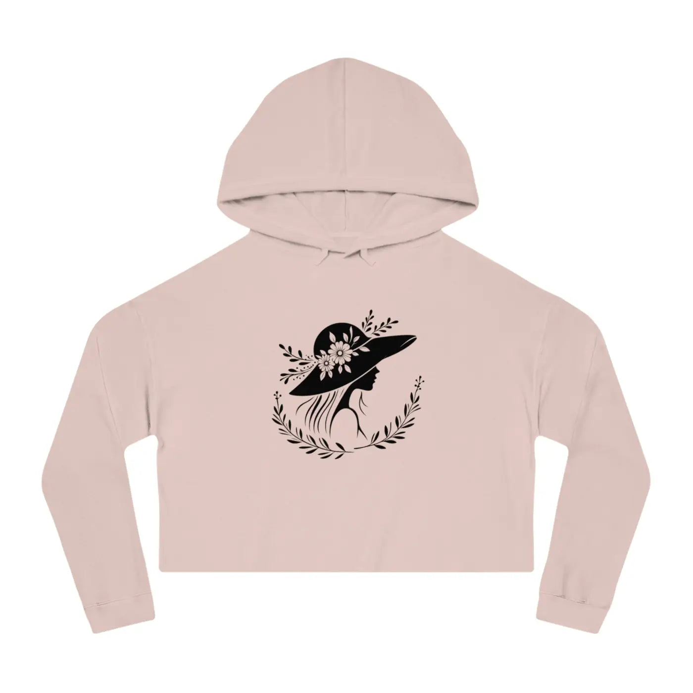 Flower Heart Cropped Hooded Sweatshirt - Pastel Chic - DipaliZ