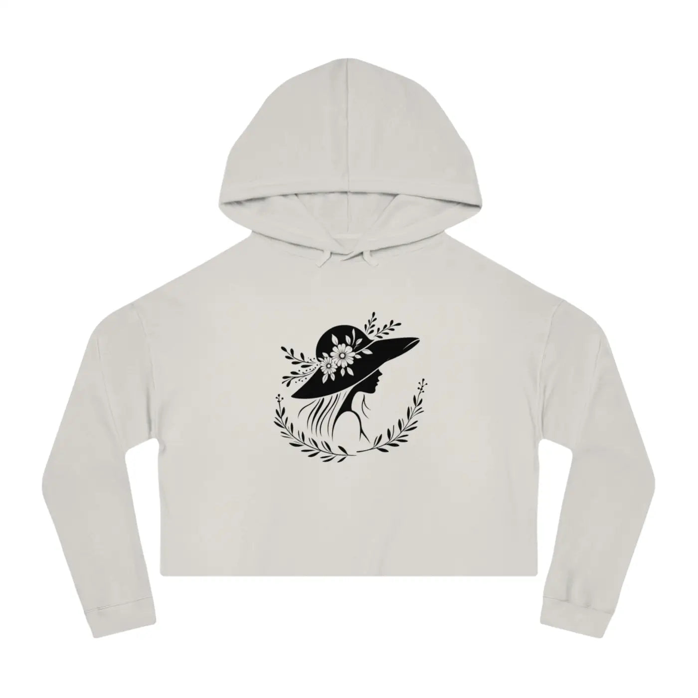 Flower Heart Cropped Hooded Sweatshirt - Pastel Chic - DipaliZ