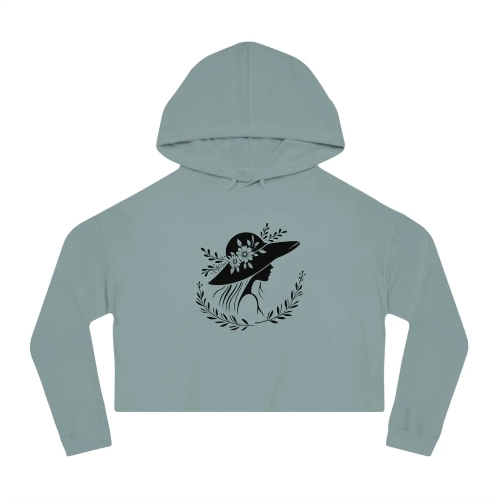 Flower Heart Cropped Hooded Sweatshirt - Pastel Chic - DipaliZ