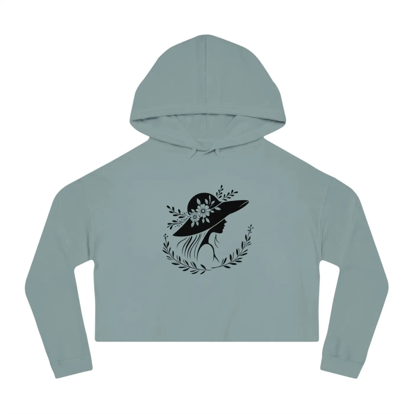 Flower Heart Cropped Hooded Sweatshirt - Pastel Chic - DipaliZ