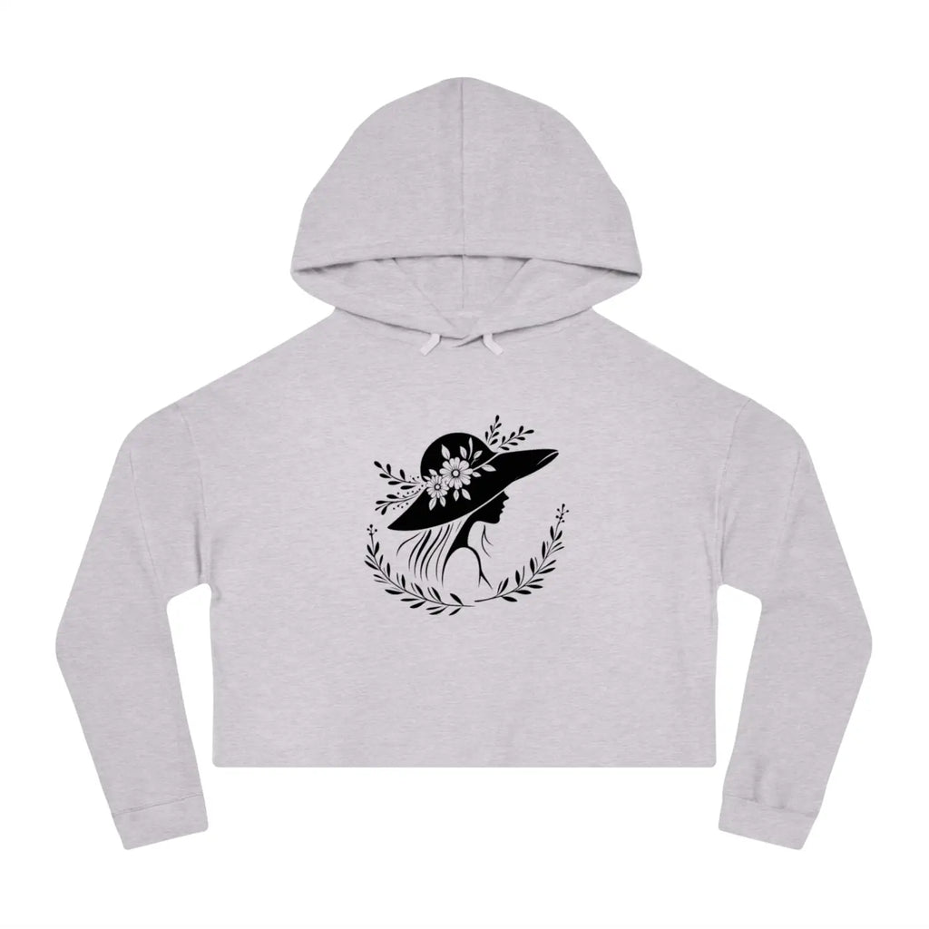 Flower Heart Cropped Hooded Sweatshirt - Pastel Chic - DipaliZ