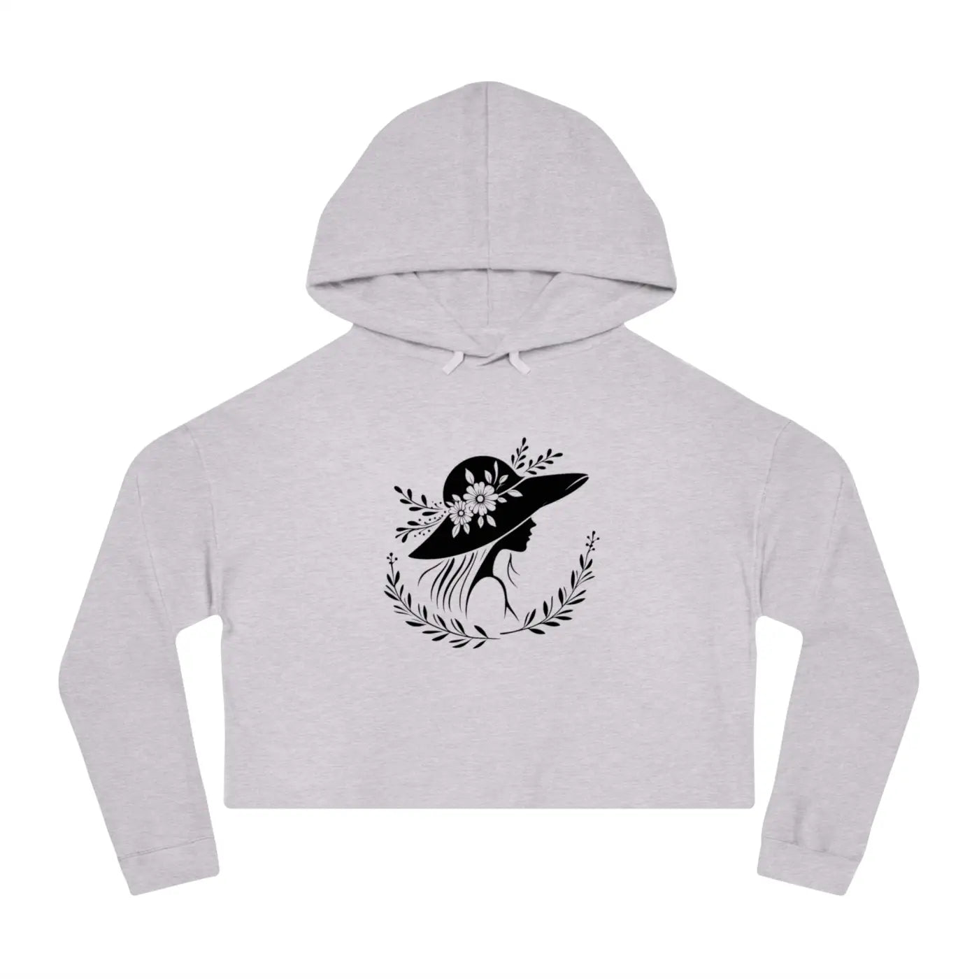 Flower Heart Cropped Hooded Sweatshirt - Pastel Chic - DipaliZ