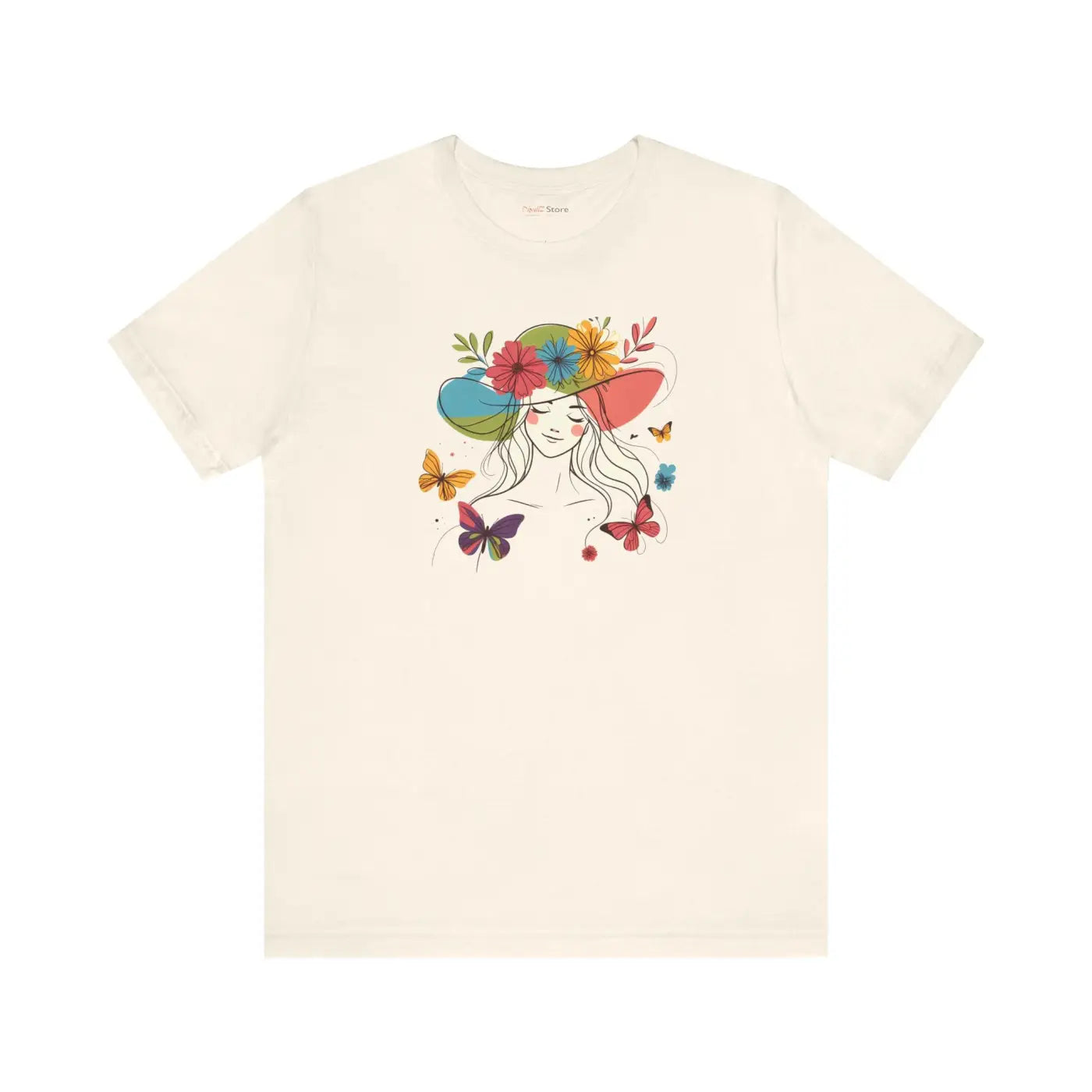 Whimsical Unisex Jersey Short Sleeve Tee - Floral Butterfly - DipaliZ