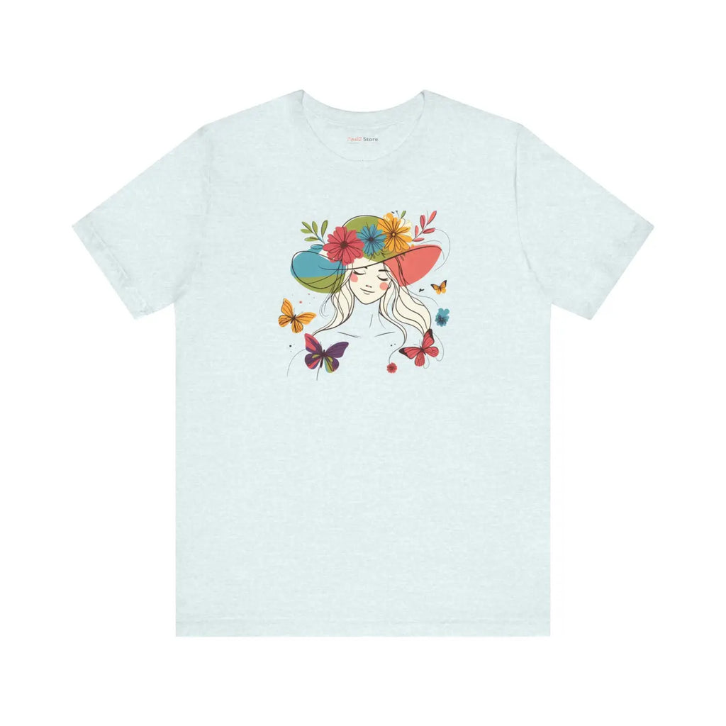Whimsical Unisex Jersey Short Sleeve Tee - Floral Butterfly - DipaliZ