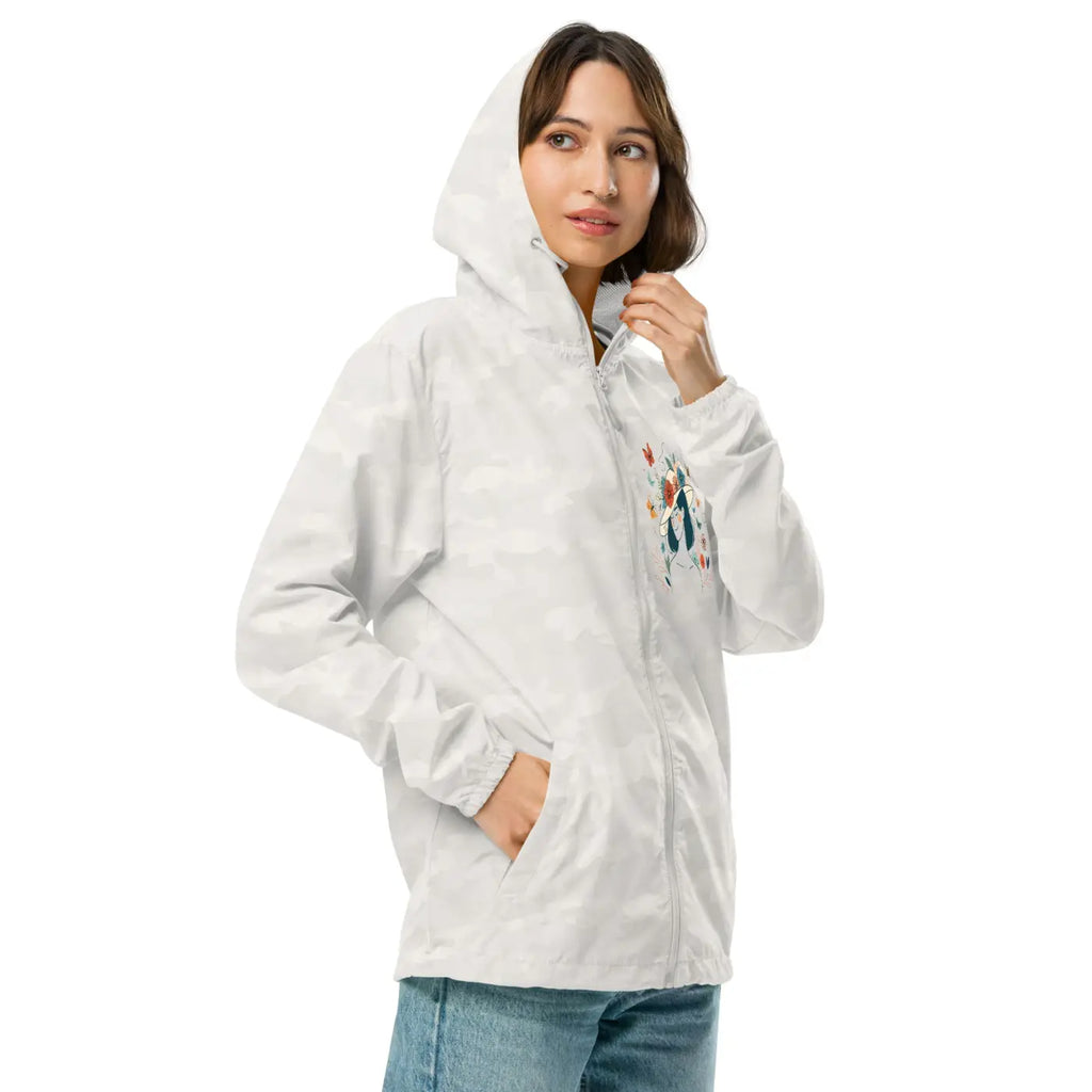 Unisex Lightweight Windbreaker - Floral Butterfly Design - DipaliZ