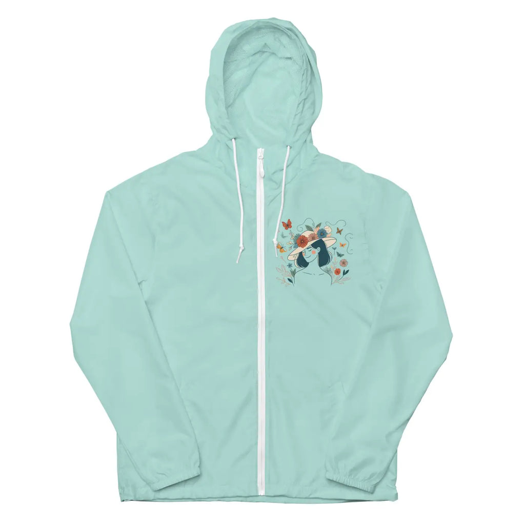 Unisex Lightweight Windbreaker - Floral Butterfly Design - DipaliZ