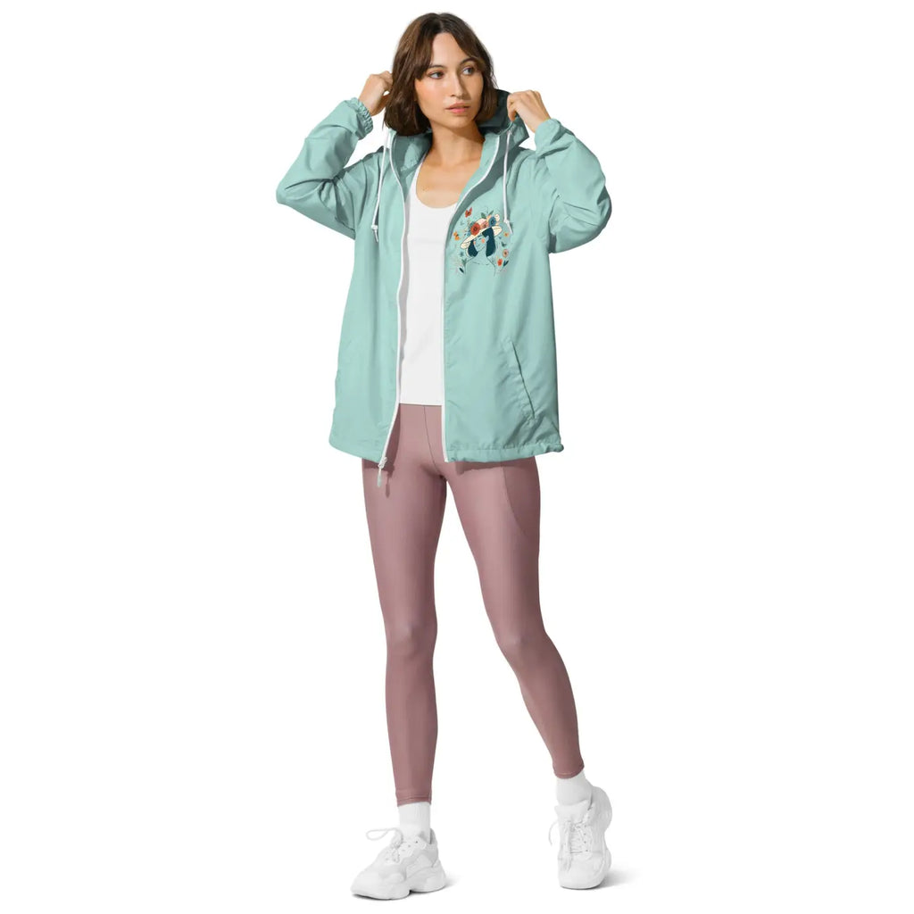 Unisex Lightweight Windbreaker - Floral Butterfly Design - DipaliZ