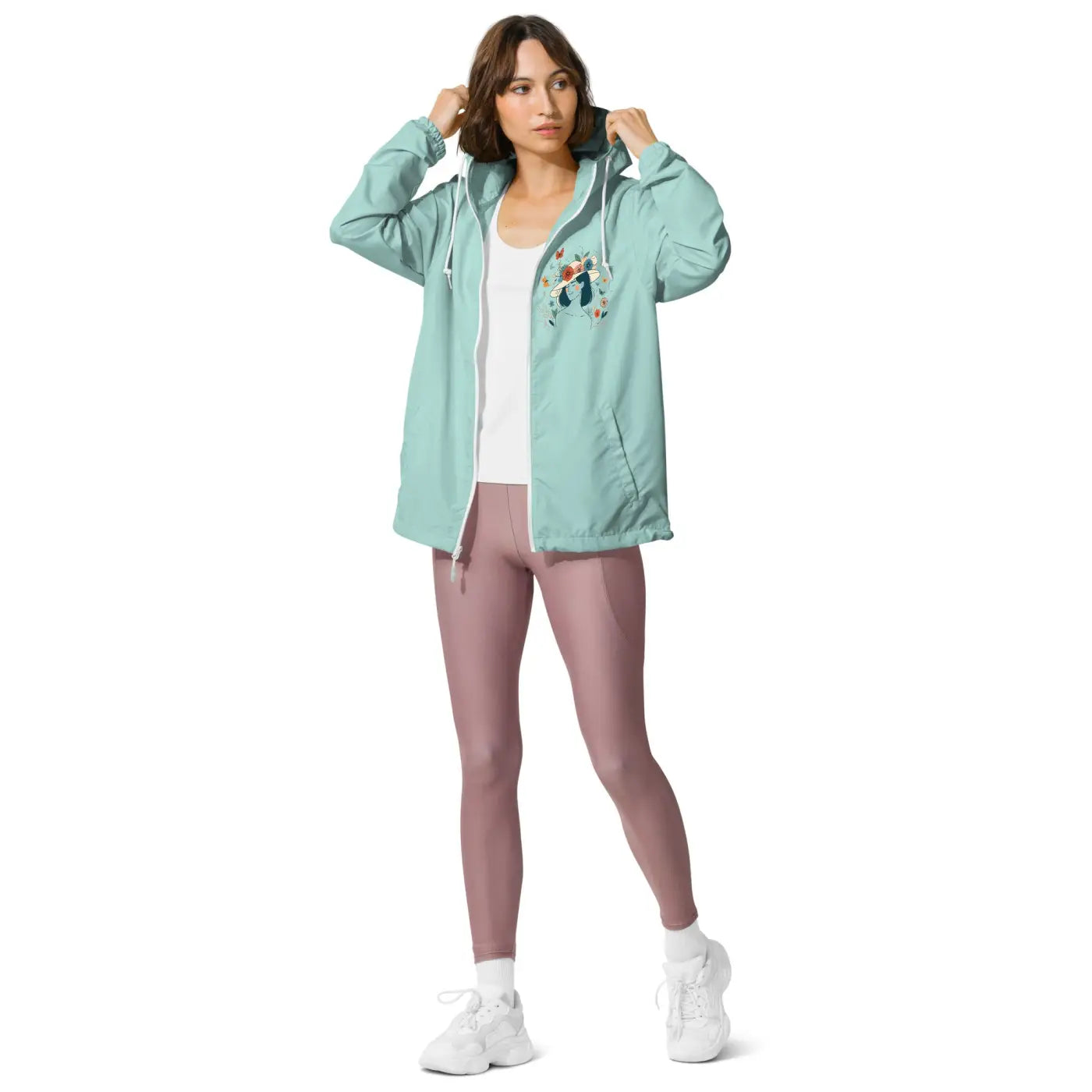 Unisex Lightweight Windbreaker - Floral Butterfly Design - DipaliZ