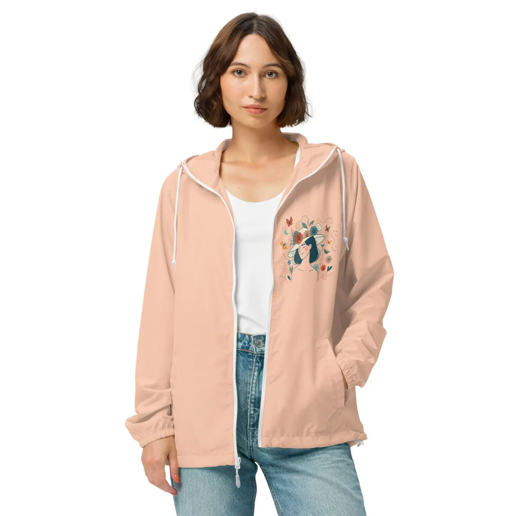 Unisex Lightweight Windbreaker - Floral Butterfly Design - DipaliZ
