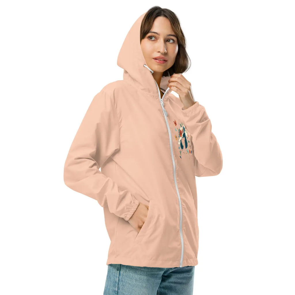 Unisex Lightweight Windbreaker - Floral Butterfly Design - DipaliZ