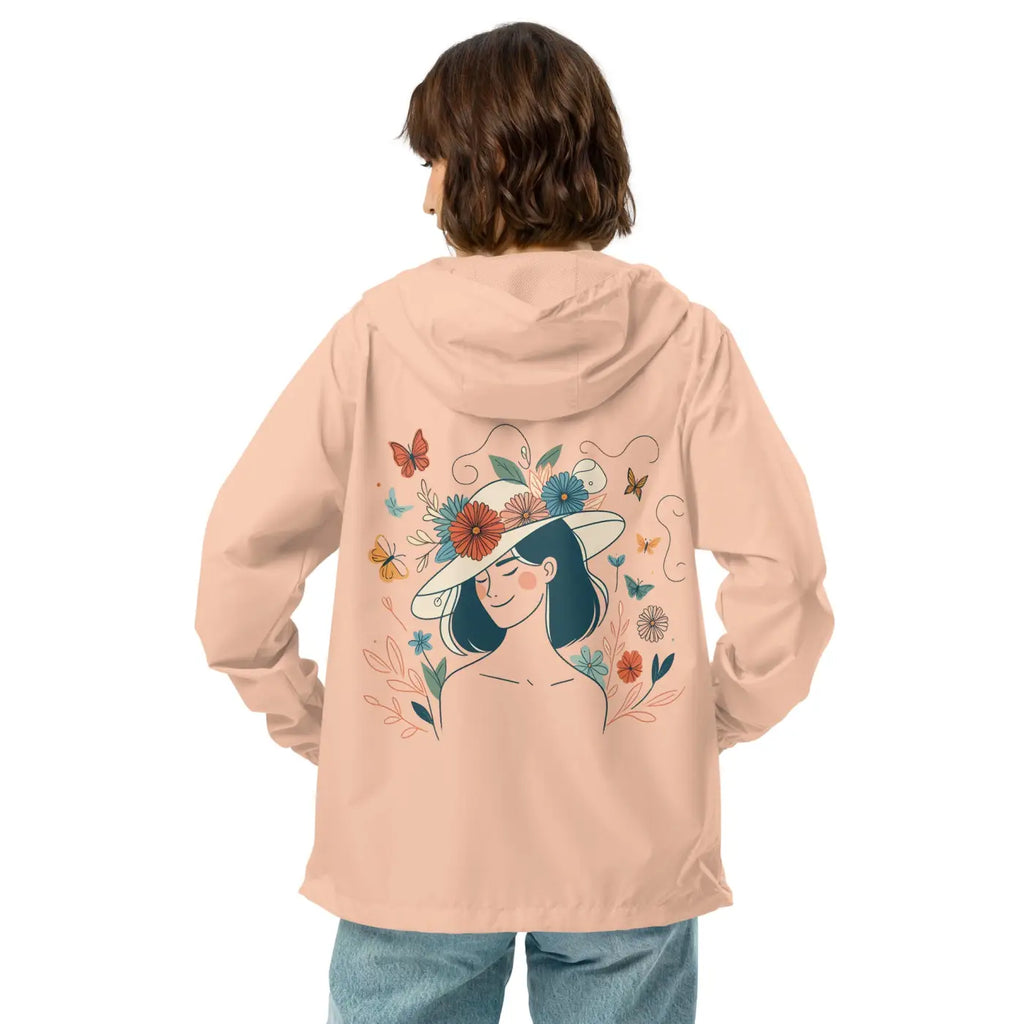 Unisex Lightweight Windbreaker - Floral Butterfly Design - DipaliZ