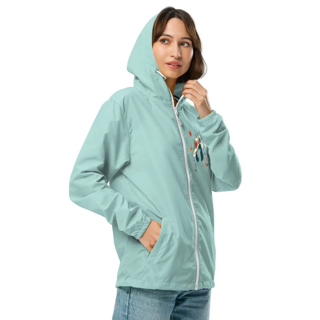Unisex Lightweight Windbreaker - Floral Butterfly Design - DipaliZ